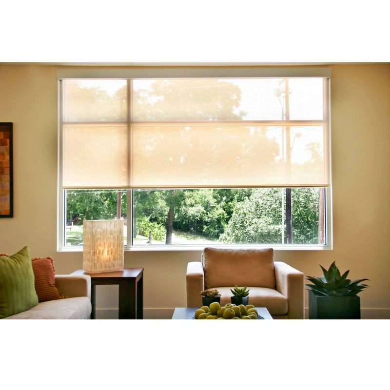 Interior roller shades, providing privacy and protection to an Austin living room.