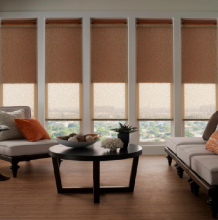 Interior Lutron shades. Texas Sun & Shade is a provider of Lutron shading solutions.